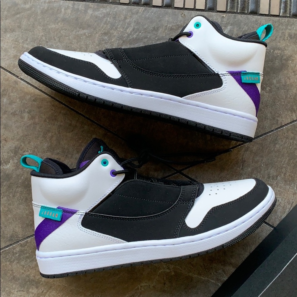 JORDAN FADE-AWAY BLACK/TURBO GREEN-WHITE MEN’S - Picture 15 of 16